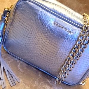 Victoria's Secret faux snakeskin silver & gold chain crossbody bag